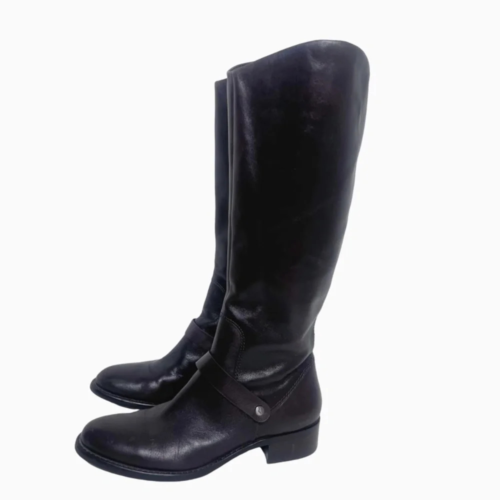 Via Spiga Dark Brown/Burgundy Leather Riding Boots
